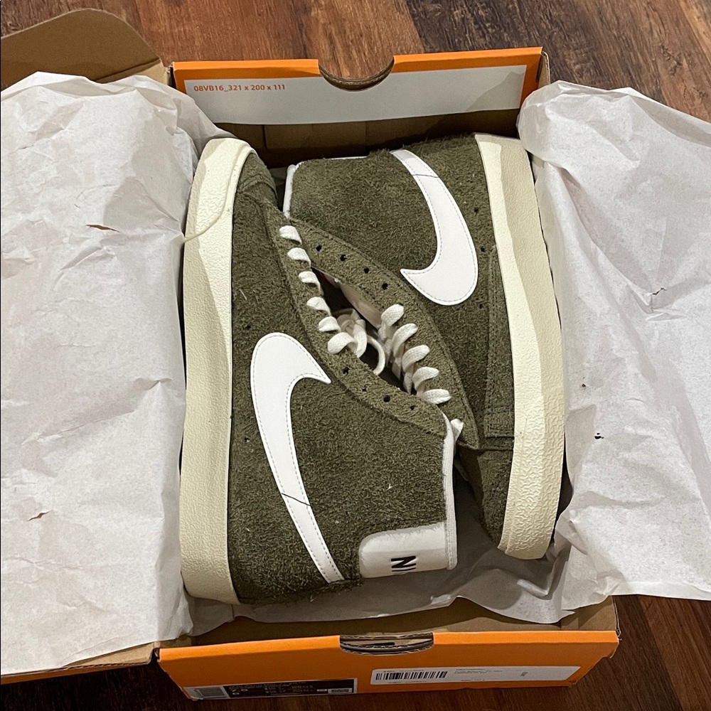 Nike Olive Suede High-Top Sneakers